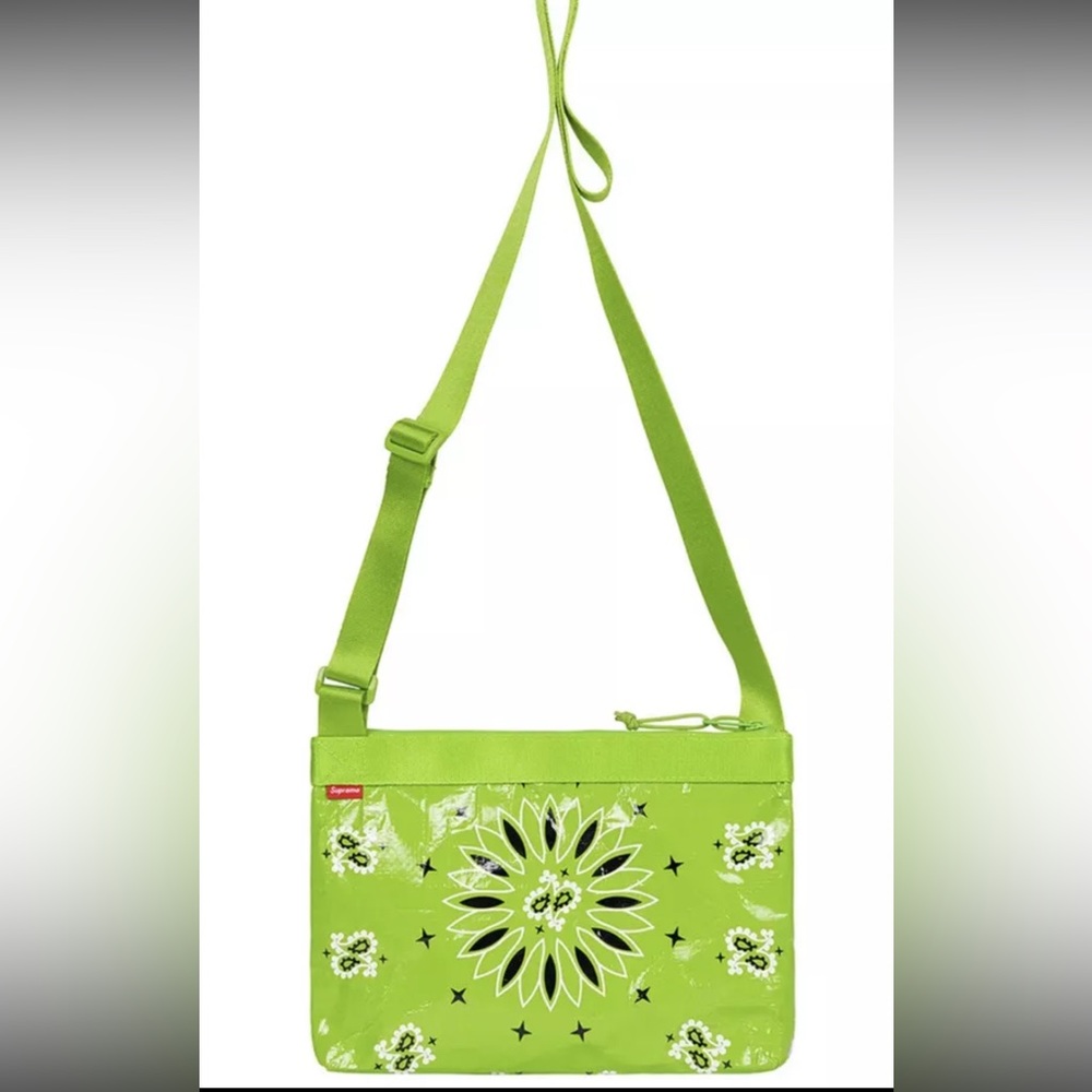 Supreme Bandana Tarp Side Bag Bright Green OS SS21 Week 8
